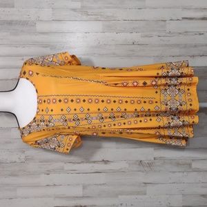 Lily by Firmiana Gold Aztec Mini Dress